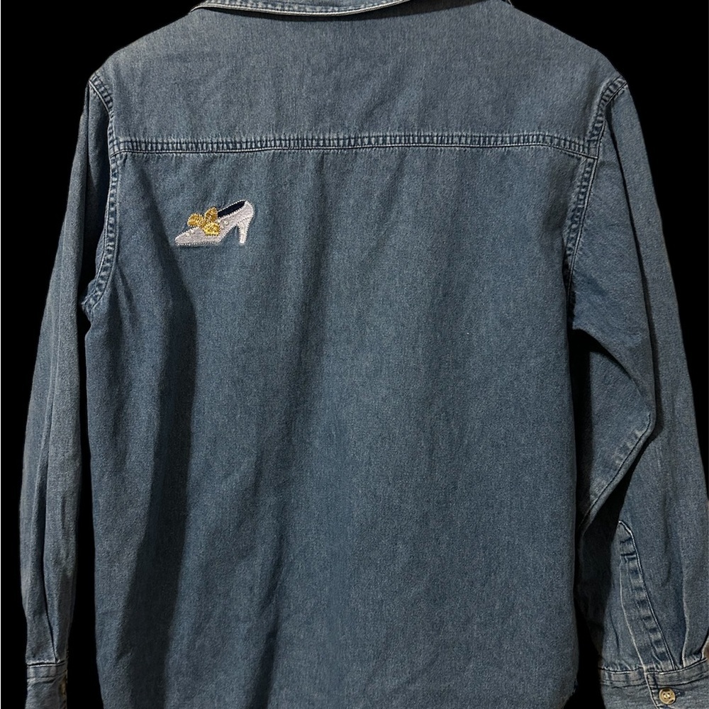 Keren Hart Denim embroidered Button up Long sleeve embroidered shoe design - Picture 8 of 11